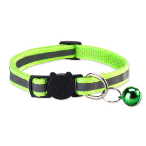 Reflective Pet Collar with Bell Adjustable Nylon Dog Cat Collar Night Safety High Visibility for Small Dogs Cats Kittens Puppy