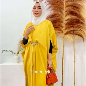Fashion Muslim Wanita: Kaftan Lebaran Terbaru Midi Dress Nagita