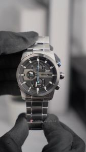 Jam Tangan Pria Alexandre Christie Chronograph AC 6562 MCBTEBABU Black Dial Silver Stainless Steel Strap