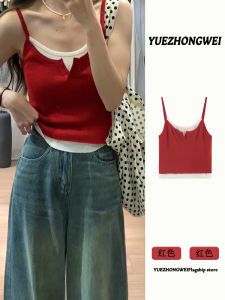 Áo Vest Không Tay Màu Đỏ Ôm Vừa Vặn Ngắn Gợi Cảm Mùa Hè Cho Nữ Áo Ba Lỗ Không Tay Thời Trang Ngoài Trời Độc Đáo