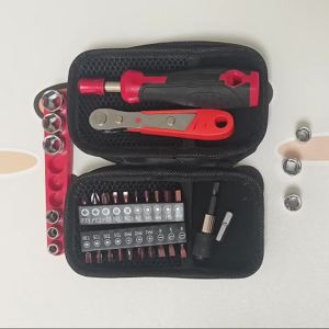 Household Repair Toolbox Set Combination Ratchet Wrench Screwdrivers Socket 25mm Multi Model S2 Bit Heads Included Tool Box