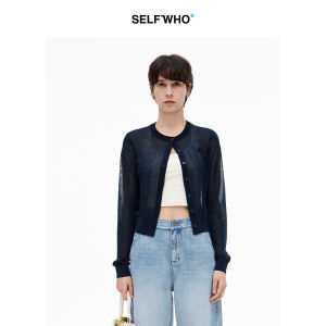 Round Neck Hemp-Blend Light Knit Cardigan