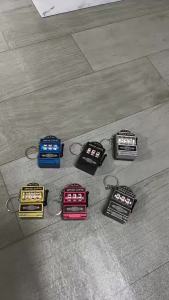 [DO]Mini Gambling Slot Machine Key Chains Antistress Toy Arcade Pocket Fruit Lucky Jackpot Gadget Funny Games Keychain Ring[DO]