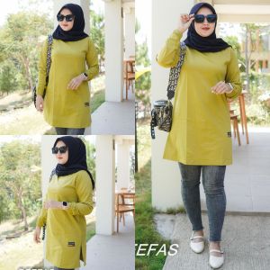 TUNIK POLOS JUMBO 01B√ JAHITAN BELAH PINGGIR TANGAN KERUT PAKAI KARET DAN TUNIK MOTIP LENGAN OBLONG TANPA KARET JAHITAN BELAH PINGGIR