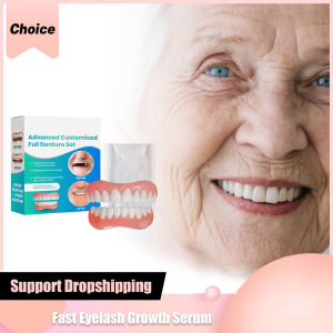 Silicone Denture Set for Upper Lower Teeth Soft Comfortable Bright White Moldable False Teeth Veneers Teeth Kit Fake Tooth Set
