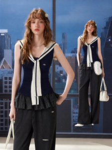 Unifree | Sleeveless Summer Korean Style Premium Blue Blouse