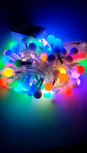 [ YM ACC ] Lampu LED Natal Bola Kelereng Anggur 10M / 10 Meter Rainbow ( Warna - Warni )