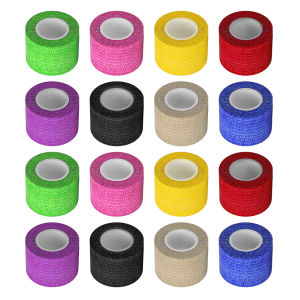 ผ้าพันแผลยืดหยุ่นแบบมีกาวในตัว ขนาด 3.8 ซม. สำหรับพันมือสักลาย 16/24/32 ชิ้น คละสี ระบายอากาศได้ กันน้ำ สำหรับนักกีฬา