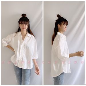 SHANE CLTOHING KEMEJA WANITA POLOS KANCING LENGAN 3/4 7098