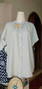 atasan / blouse wanita pendek lengan setali bahan sylki