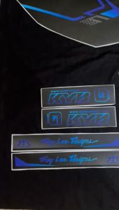 Desain Stiker Motor KLX GORDON: Motif Putih Biru & Decal Set