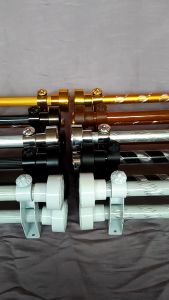 Double Pipa FullSet Batang Ulir dan Garis Minimut Besi Tiang Gorden Tirai Pintu Jendela