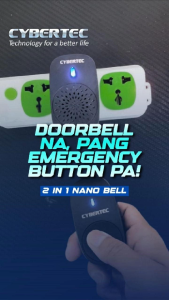 CYBERTEC Nano Bell Kinetic Wireless Doorbell with Lanyard - Waterproof for Elderly Seniors - 100M Range - 55 Chord Ringtones - 5 Volume Levels - IP55 Waterproof - LED Visual Alert - Plug Play - Wireless Emergency Call Bell for Home Office Caregiver PWD