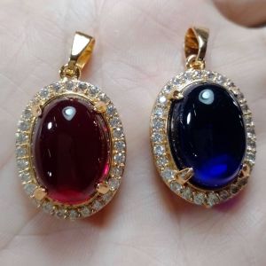 Liontin cewe batu akik king safir siap pakai super keristal kualiti termewah hd