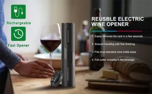 [SG Ready Stock] Automatic USB Charging Wine Bottle Opener Kit Electric Corkscrew Easy Remove Seal for Wine