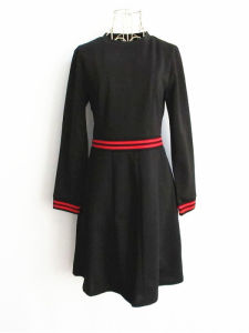 Váy Dài Tay Cổ Tròn Cạp Cao EGERYIPI Slim Fit Váy Công Sở Mùa Xuân Váy Chữ a Bằng Polyester Và Lycra