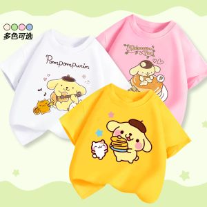 Bandai | Pudding Dog Childrens Clothing - Boys and Girls Short-Sleeved T-Shirts for 2026 Summer - New Style Childrens Printed Top