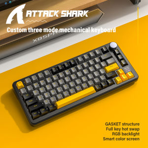 ATTACK SHARK | ATTACK SAHRK X85Pro Customized Three-mode Mechanical KeyboardAlloy KnobsMulti-functional Color Screen