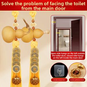 WANSHIXIANG | Feng Shui Door Hanging Wooden Gourd Lotus Emperor Coins