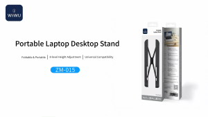 WIWU Laptop Stand for Desk Adjustable Laptop Riser Zinc Alloy+Carbon Steel+Silicone Foldable Portable Notebook Holder Ventilated Cooling Notebook Mount Computer Stand for 10-15.6” LaptopsTablets