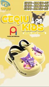 DULUX CEQIUE - New Sandal Anak Perempuan Model KUROMI tali belakang dlx cq eh-17 krm (PAREASI BISA BERPUTAR)