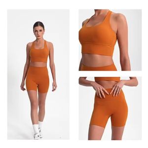 Bộ Đồ Tập Yoga Nữ Màu Trơn Áo Ngực Thể Thao Cạp Cao & Quần Thể Thao Liền Mạch Thoáng Khí Nhanh Khô