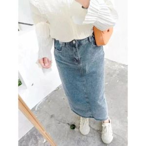 ROK JEANS SPAN THEANA STANDAR JUMBO // Rok jeans wanita dewasa standar dan jumbo