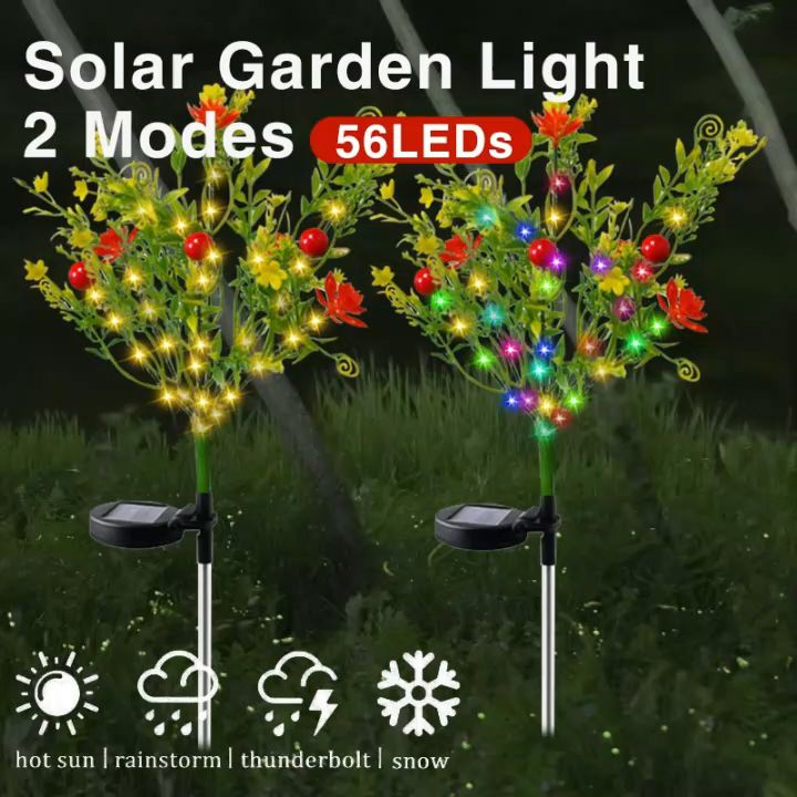 7 Head Solar Garden Lights Outdoor Waterproof Lawn Lanterns Simulation ...