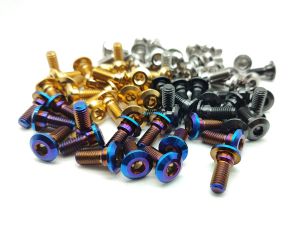 1pc Grade 5 Titanium Bolt M8 x 20 25mm 1.25Pitch titanium Screws Allen Head socket head cap screw step bolt ti bolt for mortorcycle disc bolts rotor bolts gold/black/Burnt Blue colors