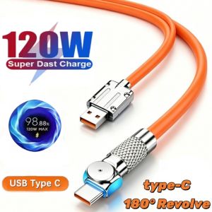 120W Super Fast Charge Type-C Liquid Silicone Cable Quick Charge USB C Lines For Xiaomi Huawei Samsung USB Phone Data Wire