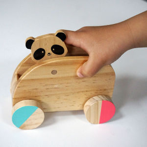 Panda Wooden Ride-on Toy Car Decorative Item
