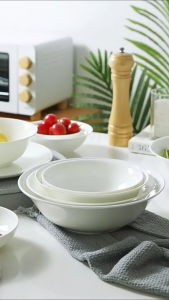 Zenic Ceramic Pure White Deep Bowl Various Sizes Tableware Lightweight and Durable