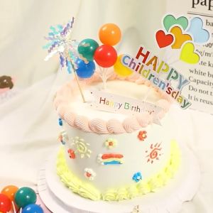 【Bestella✨COD】Plug-in Kue Balon Warna Macaron Ins Style Hand Painted Cake Decoration Plug-in