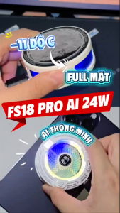 Quạt sò lạnh tản nhiệt điện thoại cao cấp FS18 Pro AI 30W kiểm soát nhiệt thông minh AI Led RGB làm lạnh không tụt FPS khi chơi game PUBG