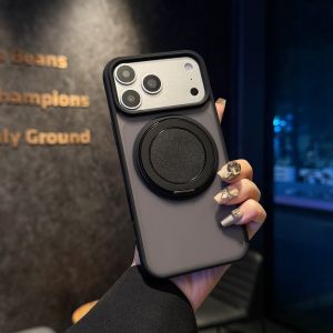 Frosted Skin Feel Magnetic 360° Rotable Ring Bracket For IPhone 17 Air 16 15 14 13 12 11 Plus Pro Max Shockproof Bumper Cover ﻿