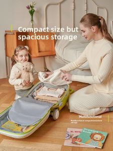 Allek Childrens Luggage Suitcase for Travel And Cycling Ride along Parent-Child Bag Pull Rod Carry-On Bag Kids Travel Essential