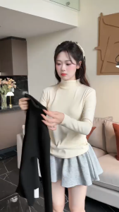 Áo Nữ Dài Tay Giữ Nhiệt Cao Cổ Body Fit Vải Thun Mềm Co Giãn Tốt Mùa Đông Hàn Quốc Nhiều Màu Đẹp Thời Trang