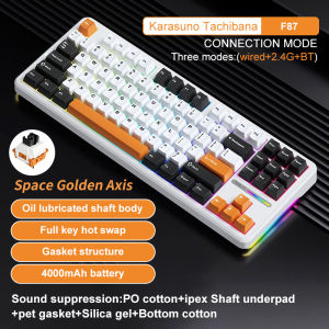 AULA | AULA F87 Pro Wireless Mechanical Keyboard Tri-Mode BT5.0/2.4G/USB-C Hot Swap PBT Side Print Keycaps Pre-lubed RGB Gaming Keyboar