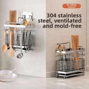 Wall Mounted Stainless Steel Cutlery Storage Organizer
