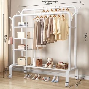 Space-saving Floor Standing Clothes Rack