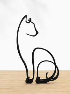Creative 3D Cat Figurine Iron Artwork Living Room Decorations Cartoon Animal Desktop Placement Personalized Gifts