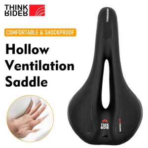 ThinkRider | ThinkRider Bicycle Saddle MTB Mountain Road Bike Seat Hollow Comfortable Cycling Cushion Exercise Bike Saddle for Men and Women
