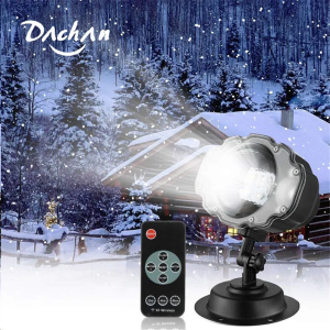 DACHAN Snowfall LED Light Projector Snow Falling Projector Lamp Dynamic Snow Effect Spotlight for Garden Outdoor Wedding Gift