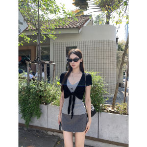 Summer Black Slim Fit Knitted Cardigan