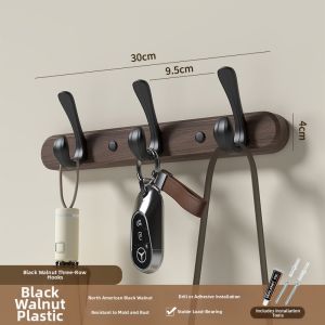 TAOSHI | Walnut Wood Coat Hook No Drilling Wall Mounted 1 piece
