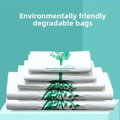Biodegradable Thickened Plastic Bag Vest Bag Takeaway Packaging Shopping Bag Eco-friendly Degradable New Light Decomposition