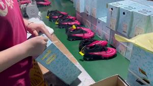 CXC New Training Shoes Soccer Shoes Pink Soccer Cleats Children Wear-Resistant Girls