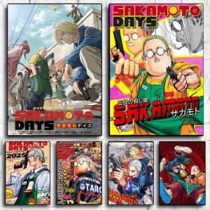 Sakamoto วันอะนิเมะโปสเตอร์ภาพวาดผ้าใบห้องนั่งเล่นห้องนอนบาร์ความงามตกแต่ง