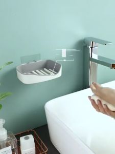 Soap Dishes Creative Colorful No drilling Wall-mounted Double-layer Soap Holder Bathroom Accessories