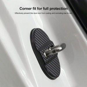 4Pcs Universal Door Lock Covers Shock-Absorbing Noise-Reducing Waterproof Protector Easy Stick-on for Sedan SUV